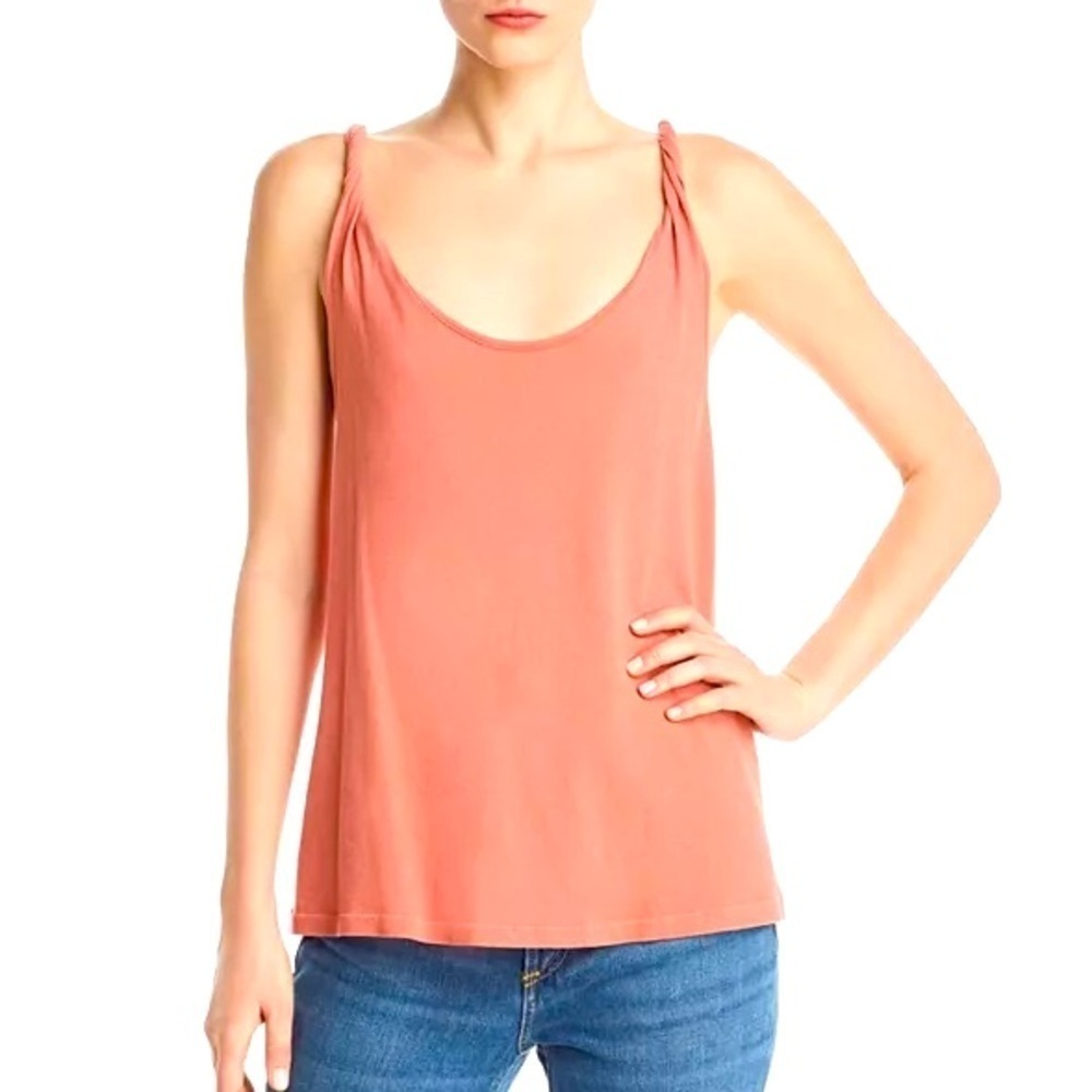 Current Elliott Twisted Tank Canyon Rose Size Large 100% Cotton Casual Colorful